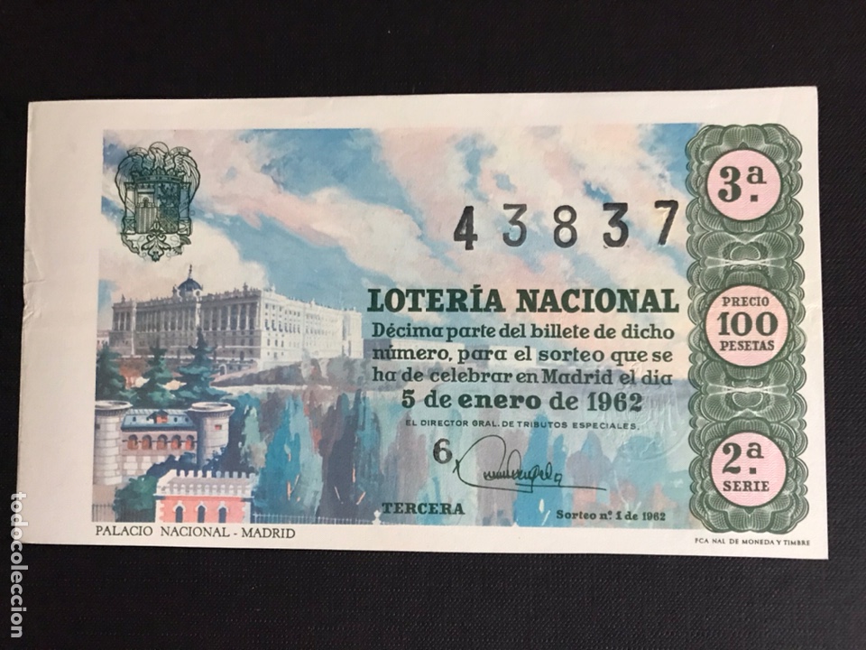 Loterie Nationale: Loteria A&ntilde;o 1962 sorteo 1 (serie 2)