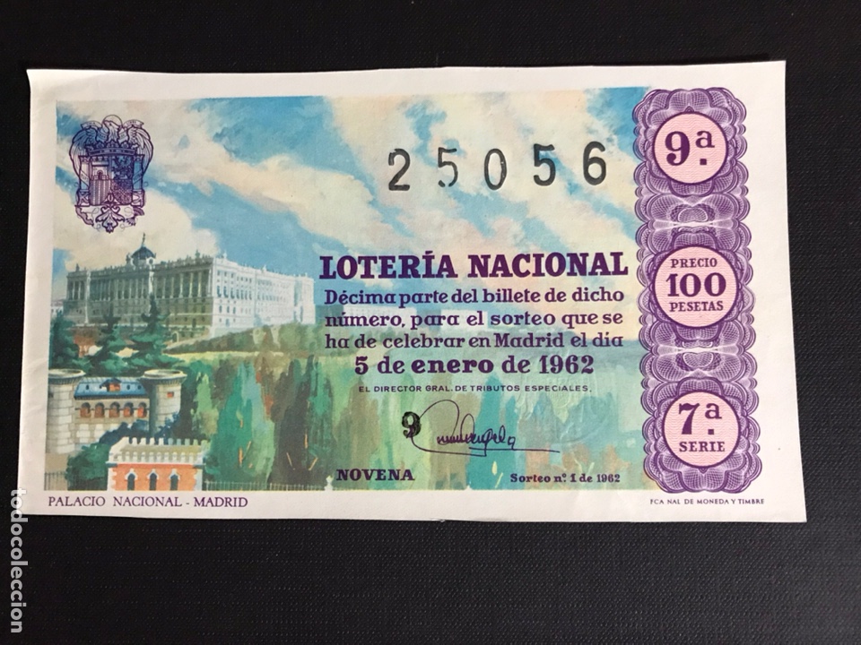 Loterie Nationale: Loteria A&ntilde;o 1962 sorteo 1 (serie 7)