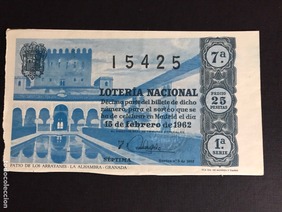 Loterie Nationale: Loteria A&ntilde;o 1962 sorteo 5