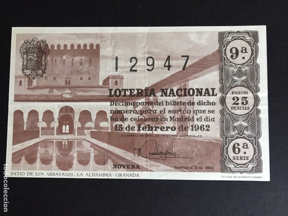 Nationale spanische Lotterie: Loteria A&ntilde;o 1962 sorteo 5