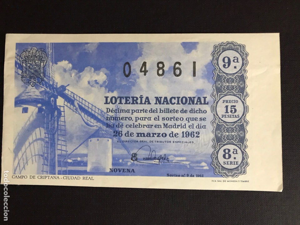 Loterie Nationale: Loteria A&ntilde;o 1962 sorteo 9