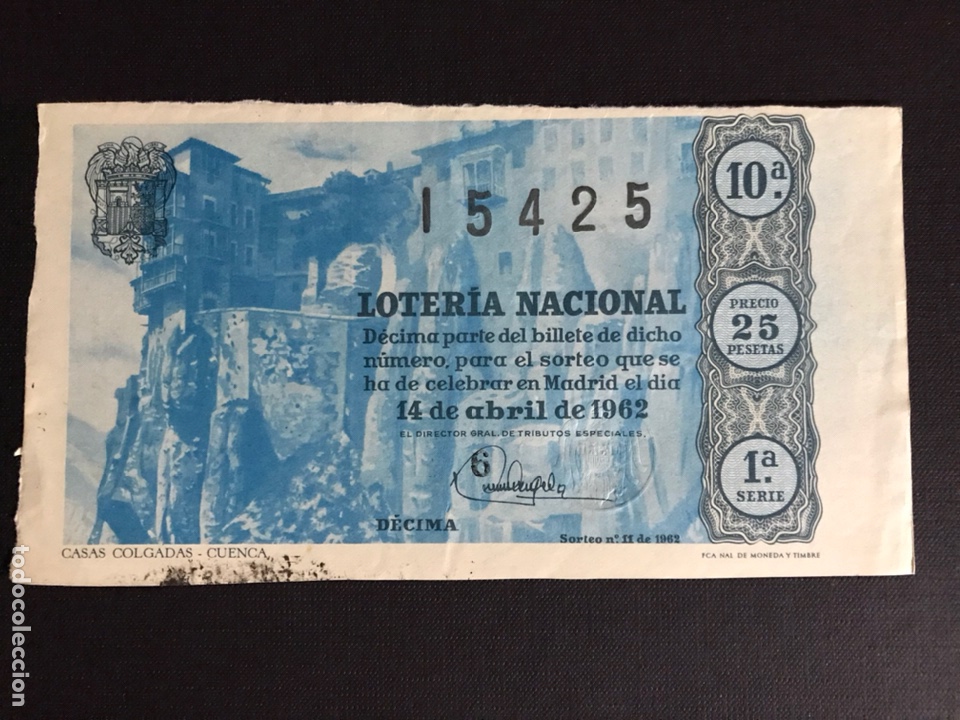 Loterie Nationale: Loteria A&ntilde;o 1962 sorteo 11