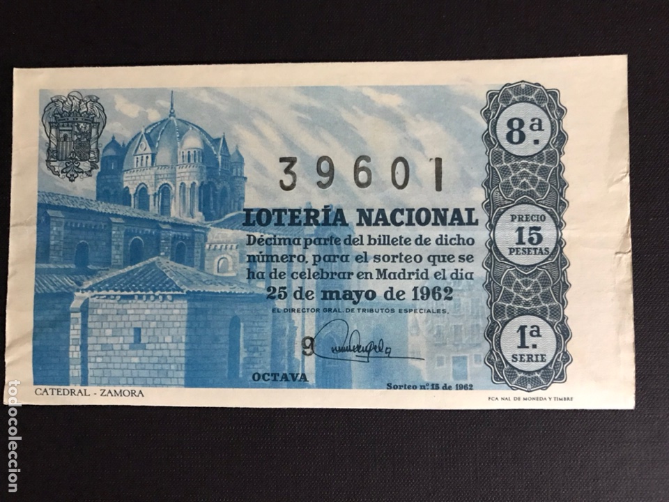 Nationale spanische Lotterie: Loteria A&ntilde;o 1962 sorteo 15