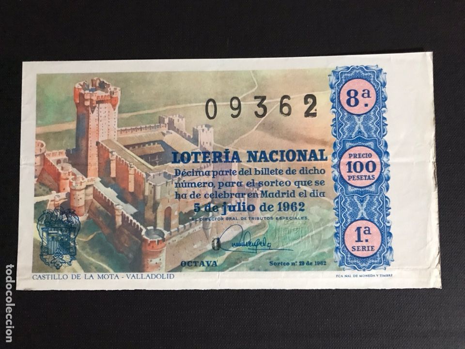 Loterie Nationale: Loteria A&ntilde;o 1962 sorteo 19