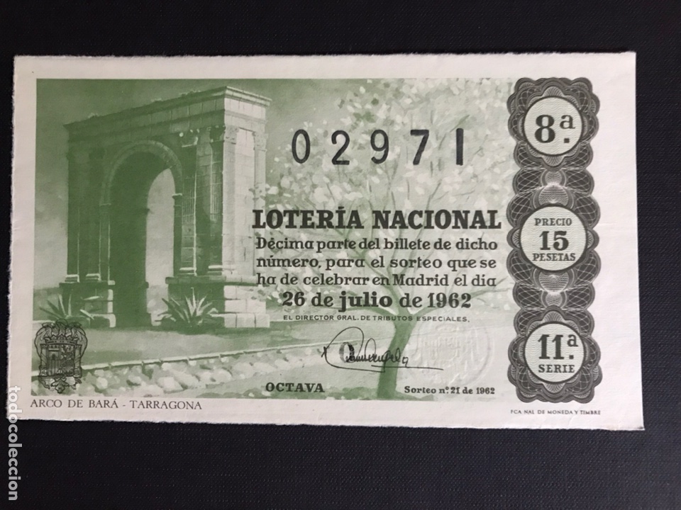 Loterie Nationale: Loteria A&ntilde;o 1962 sorteo 21
