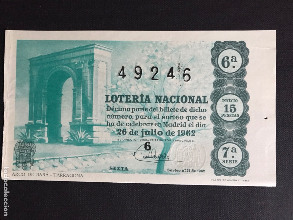 Loterie Nationale: Loteria A&ntilde;o 1962 sorteo 21