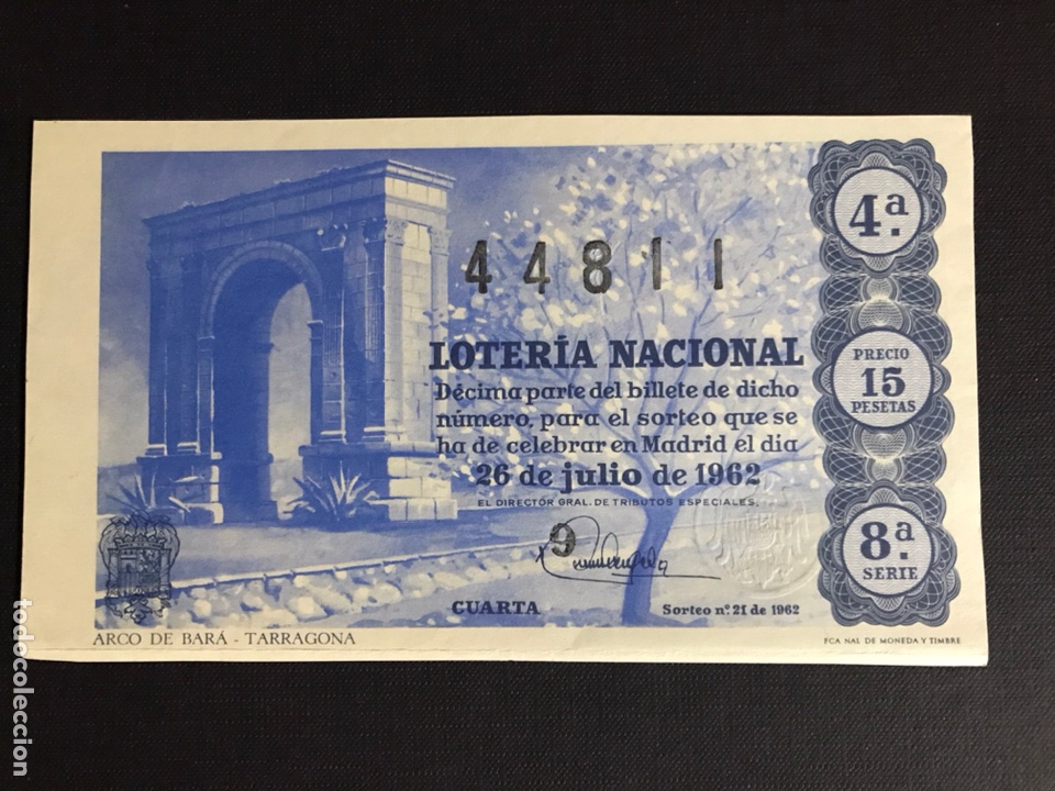 Nationale spanische Lotterie: Loteria A&ntilde;o 1962 sorteo 21