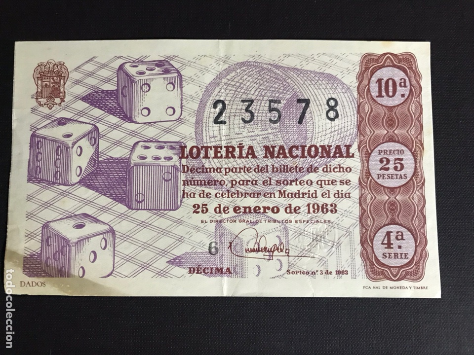 Nationale spanische Lotterie: Loteria A&ntilde;o 1963 sorteo 3