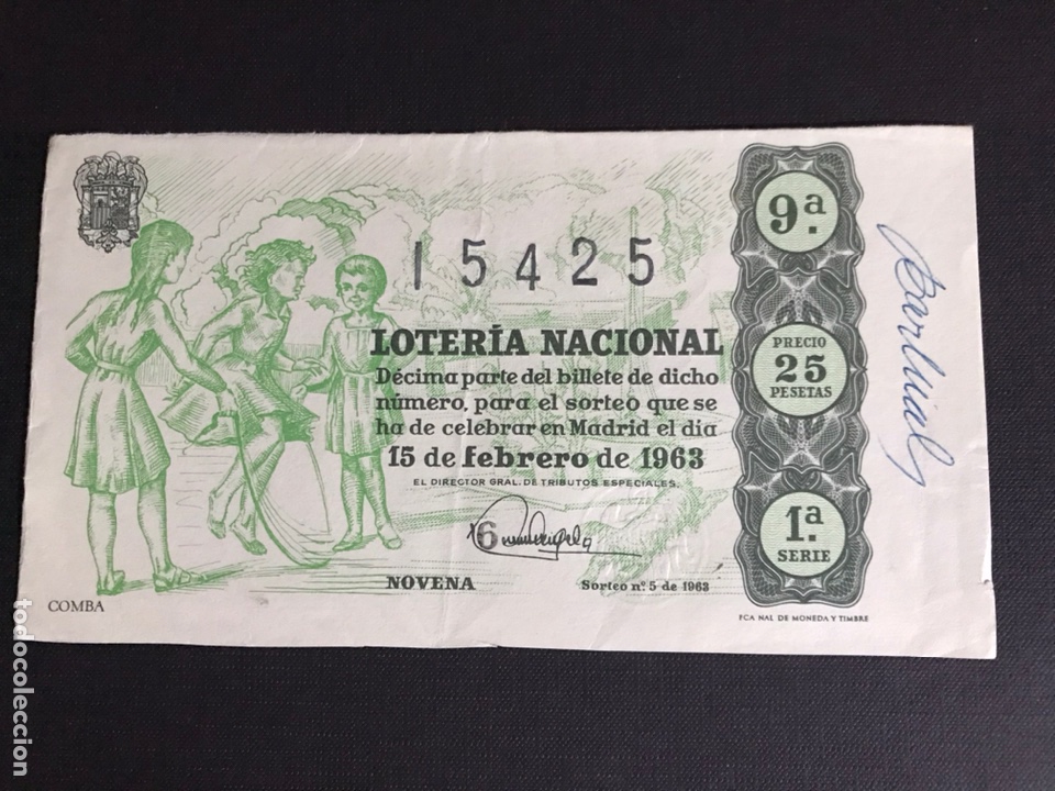 Loter&iacute;a Nacional: Loteria A&ntilde;o 1963 sorteo 5
