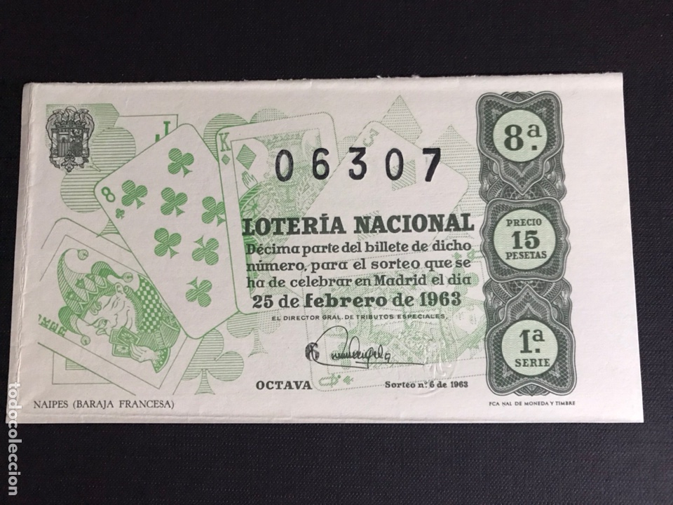 Nationale spanische Lotterie: Loteria A&ntilde;o 1963 sorteo 6