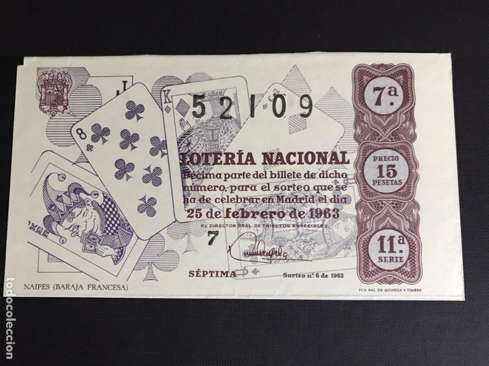 Nationale spanische Lotterie: Loteria A&ntilde;o 1963 sorteo 6