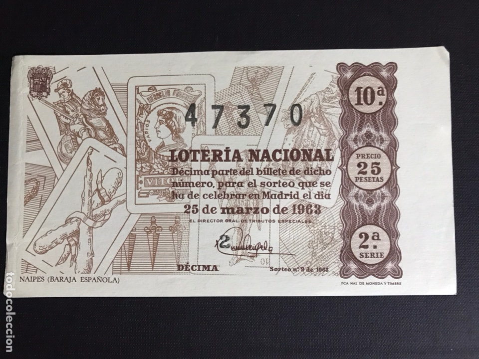 National Spanish Lottery: Loteria A&ntilde;o 1963 sorteo 9