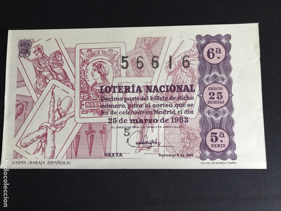Nationale spanische Lotterie: Loteria A&ntilde;o 1963 sorteo 9
