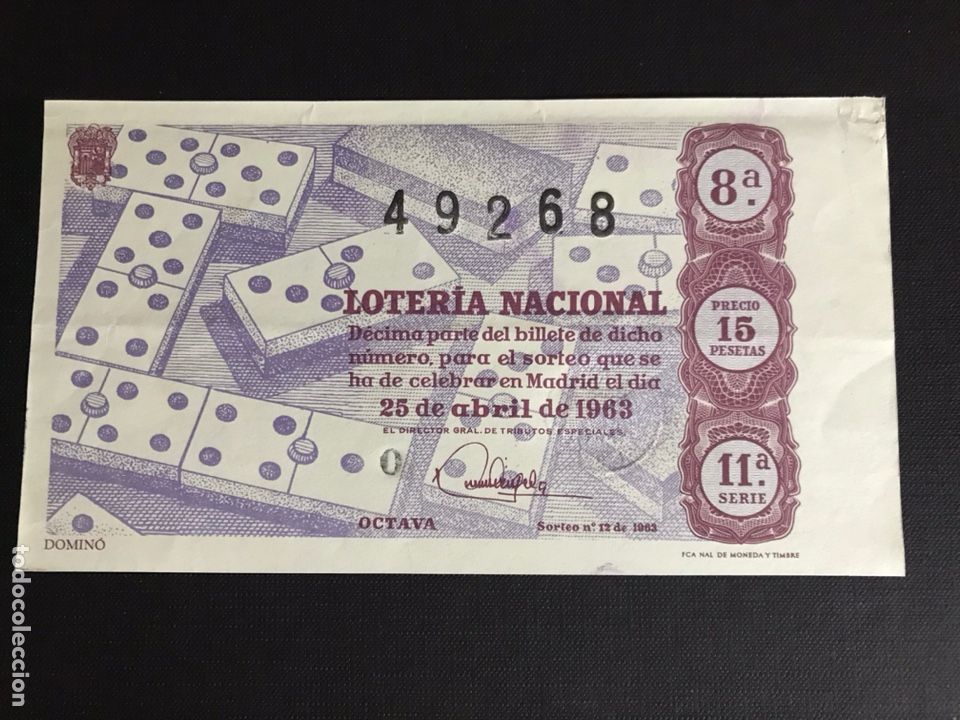 National Spanish Lottery: Loteria A&ntilde;o 1963 sorteo 12