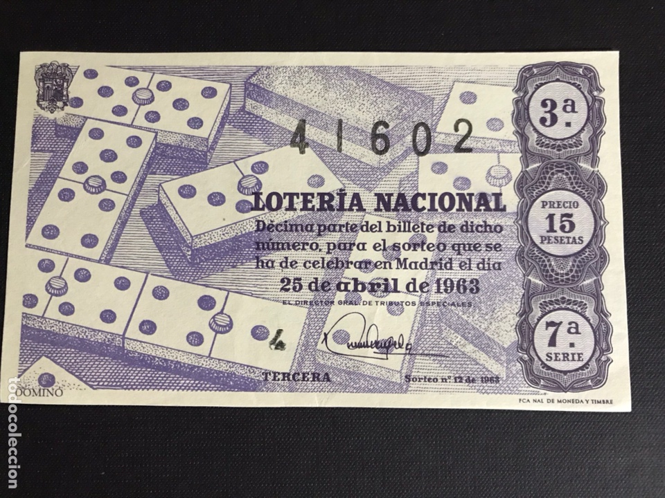 Nationale spanische Lotterie: Loteria A&ntilde;o 1963 sorteo 12