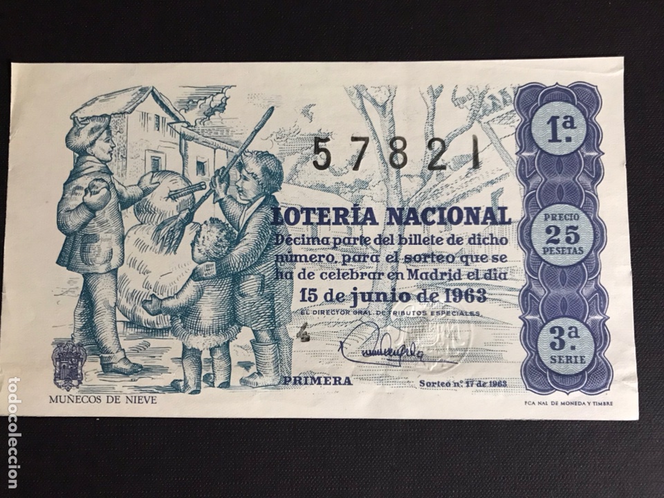 Nationale spanische Lotterie: Loteria A&ntilde;o 1963 sorteo 17