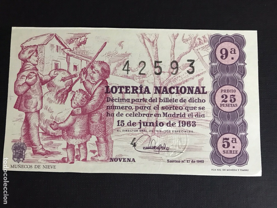 Nationale spanische Lotterie: Loteria A&ntilde;o 1963 sorteo 17