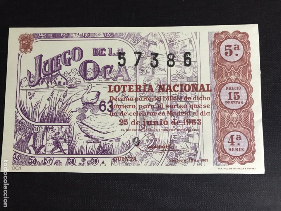 Nationale spanische Lotterie: Loteria A&ntilde;o 1963 sorteo 18