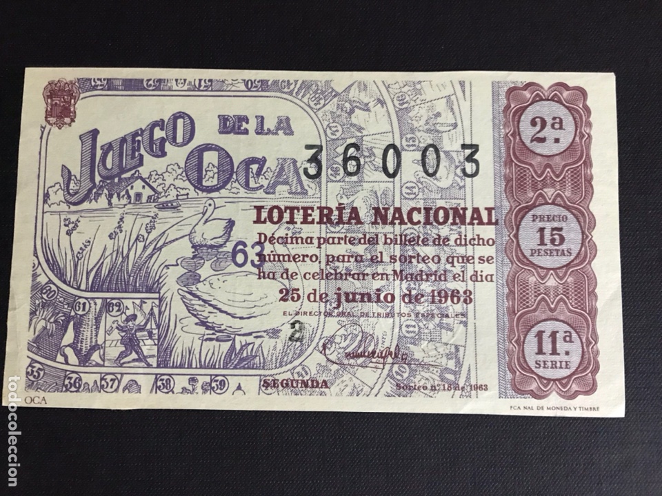 Nationale spanische Lotterie: Loteria A&ntilde;o 1963 sorteo 18