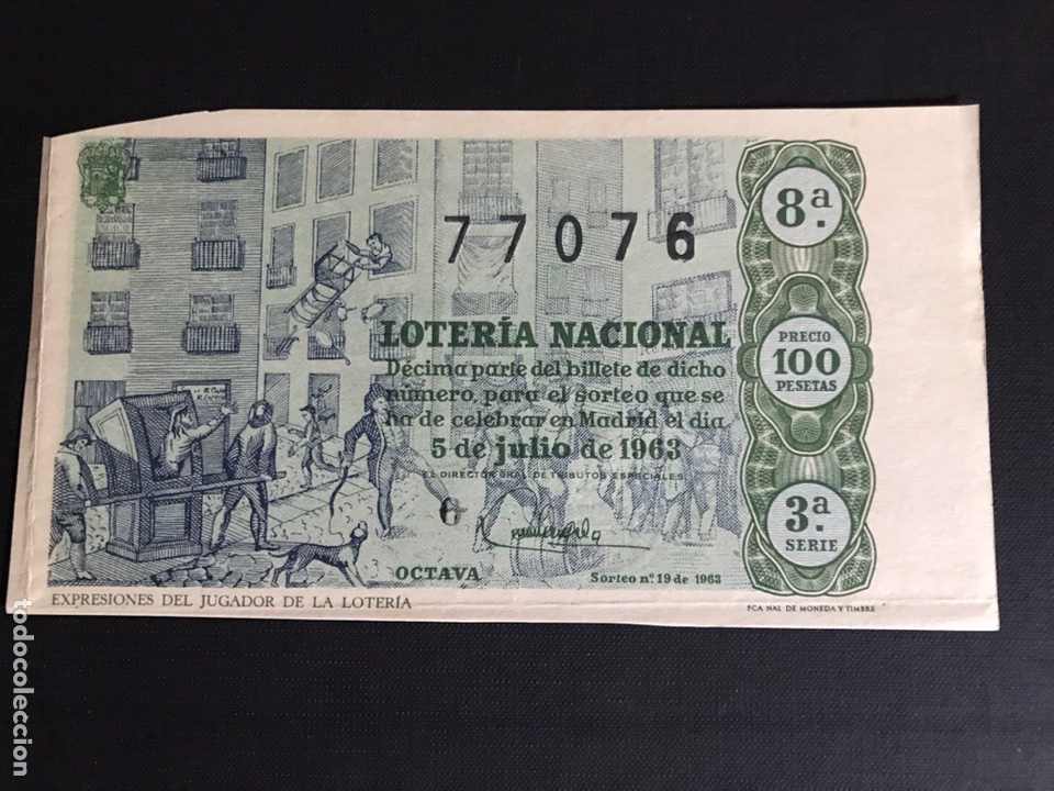 Nationale spanische Lotterie: Loteria A&ntilde;o 1963 sorteo 19