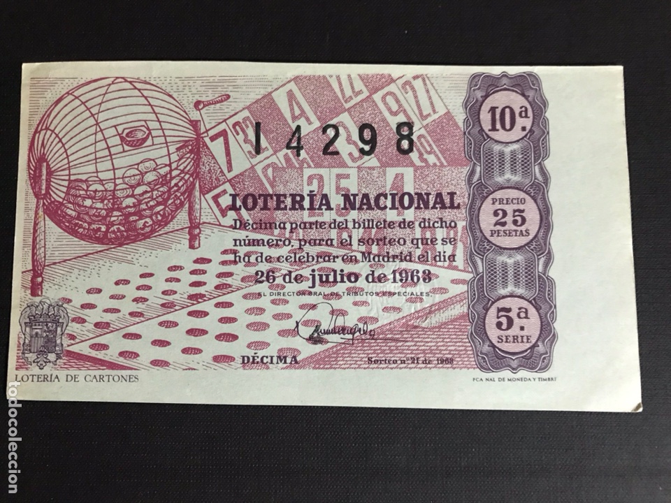 Lotteria Nationale Spagnola: Loteria A&ntilde;o 1963 sorteo 21