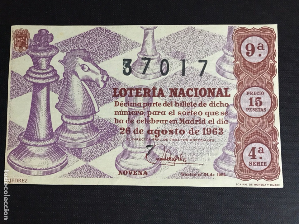 Nationale spanische Lotterie: Loteria A&ntilde;o 1963 sorteo 24