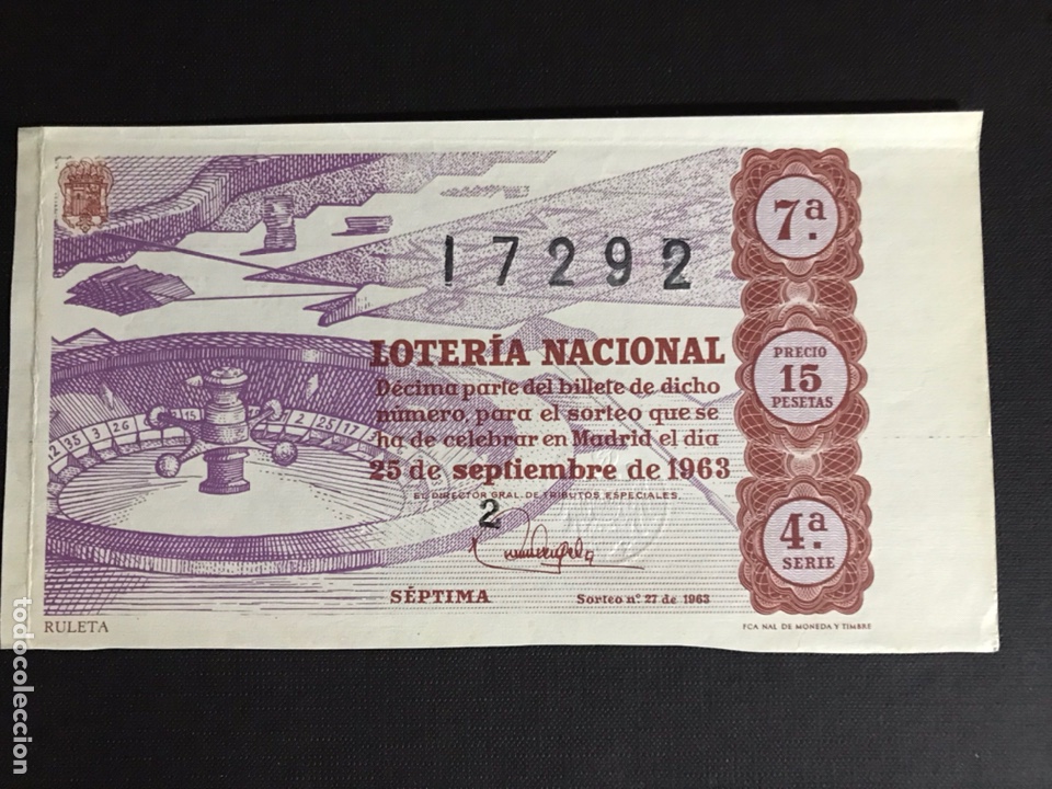 Nationale spanische Lotterie: Loteria A&ntilde;o 1963 sorteo 27