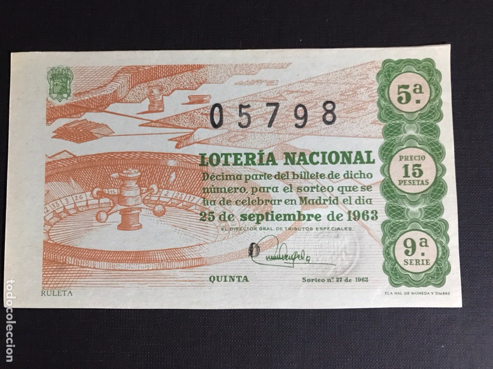 National Spanish Lottery: Loteria A&ntilde;o 1963 sorteo 27