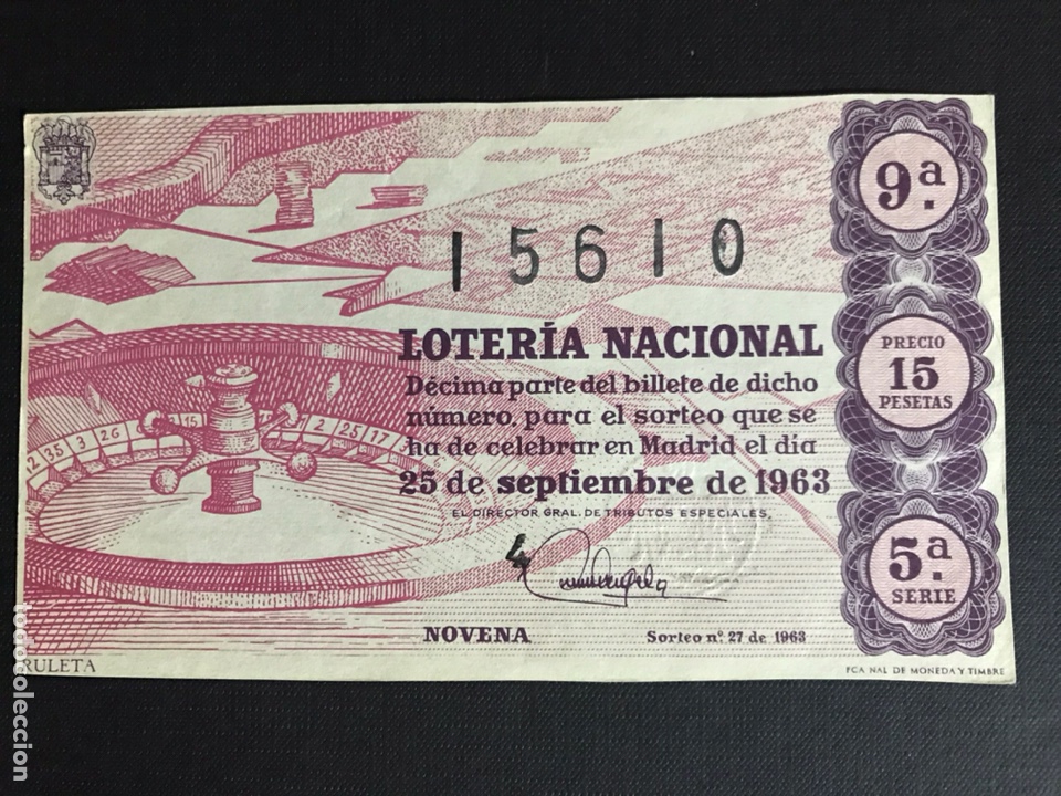 Nationale spanische Lotterie: Loteria A&ntilde;o 1963 sorteo 27