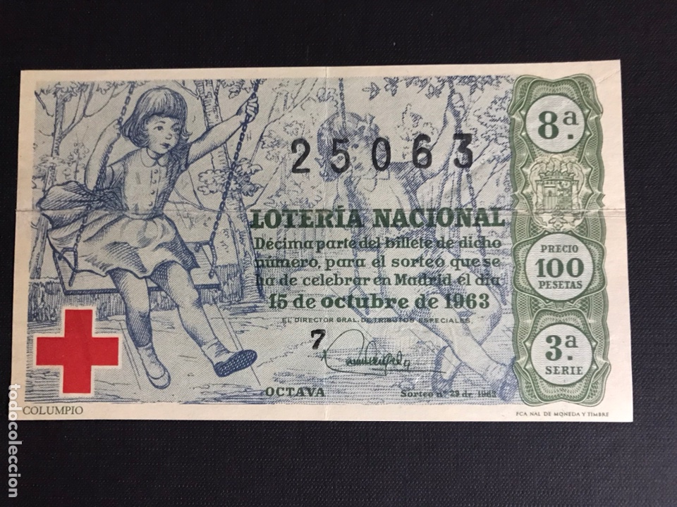 National Spanish Lottery: Loteria A&ntilde;o 1963 sorteo 29