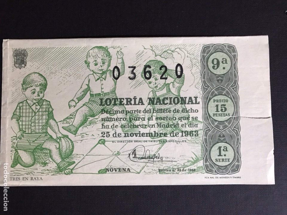Nationale spanische Lotterie: Loteria A&ntilde;o 1963 sorteo 33