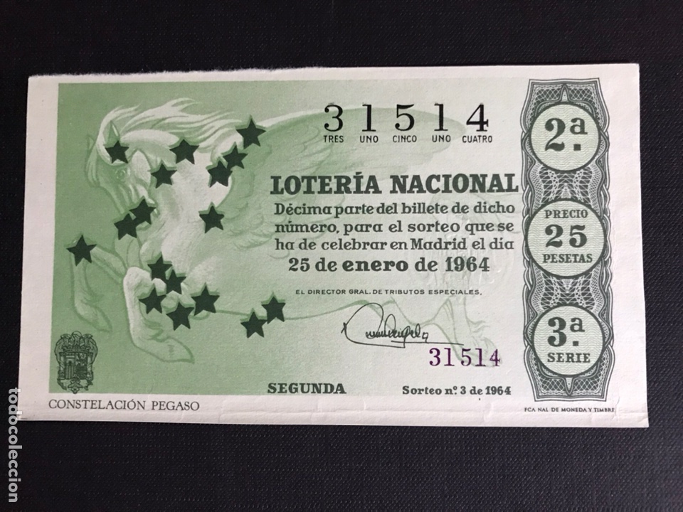 Nationale spanische Lotterie: Loteria A&ntilde;o 1964 sorteo 3