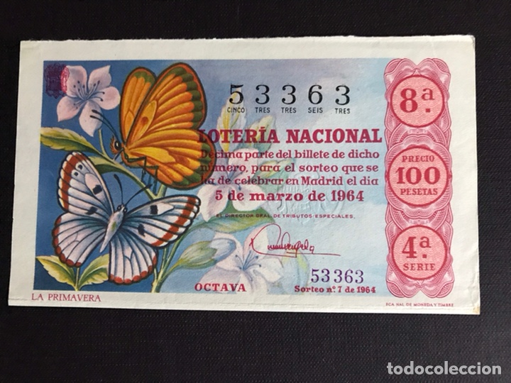 Nationale spanische Lotterie: Loteria A&ntilde;o 1964 sorteo 7