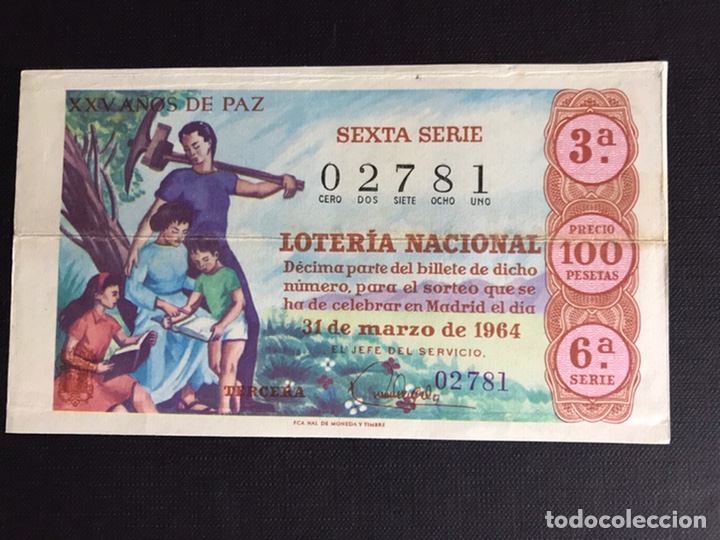 National Spanish Lottery: Loteria A&ntilde;o 1964 sorteo 31 Marzo