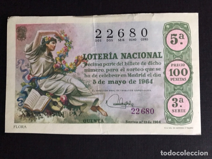 National Spanish Lottery: Loteria A&ntilde;o 1964 sorteo 13