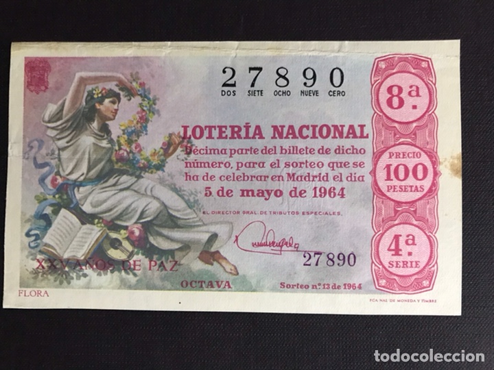 National Spanish Lottery: Loteria A&ntilde;o 1964 sorteo 13