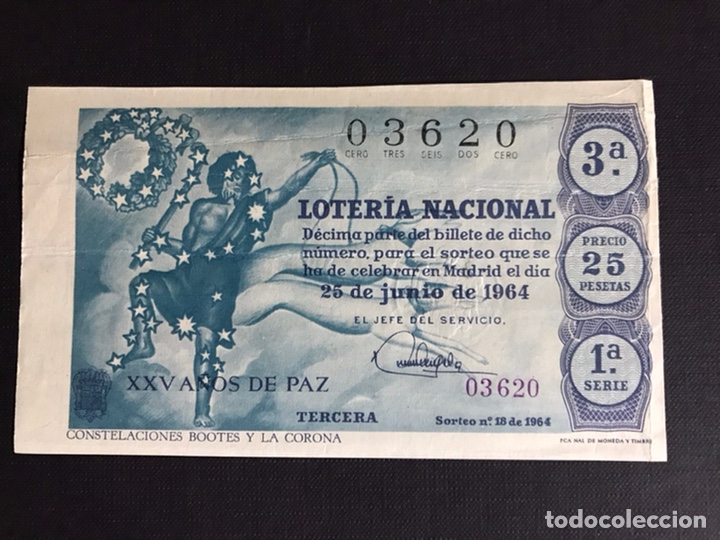 National Spanish Lottery: Loteria A&ntilde;o 1964 sorteo 18