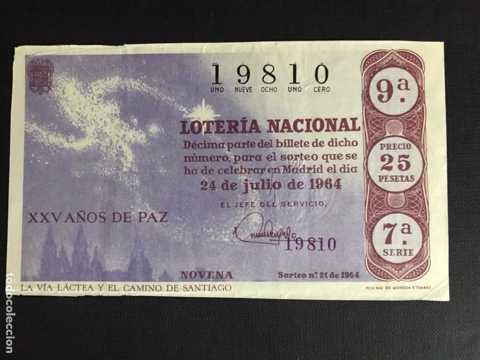 National Spanish Lottery: Loteria A&ntilde;o 1964 sorteo 21