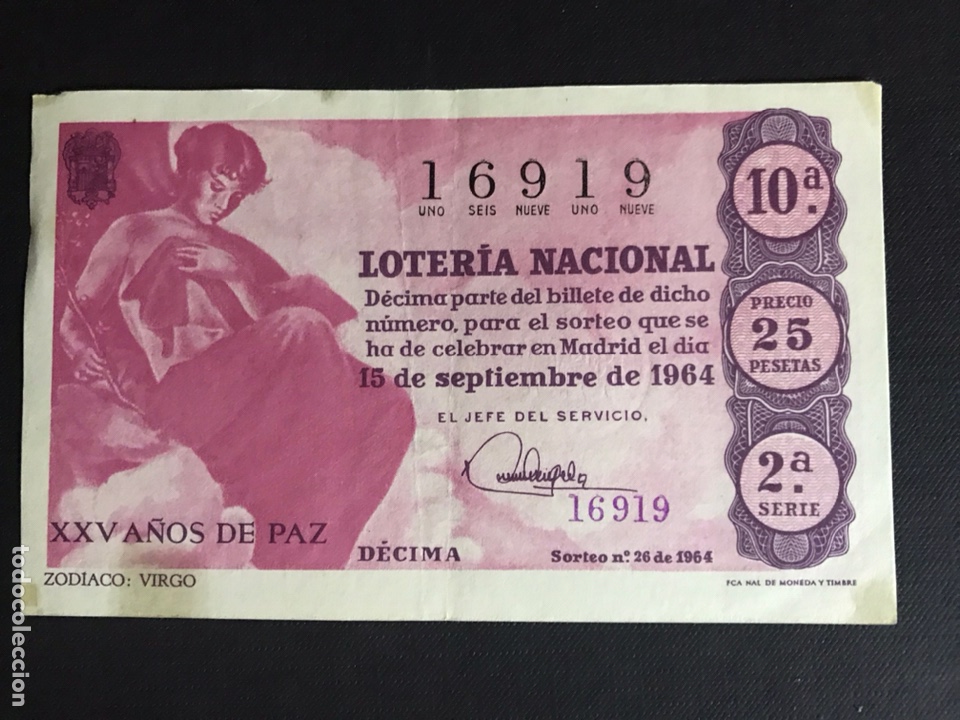 Nationale spanische Lotterie: Loteria A&ntilde;o 1964 sorteo 26