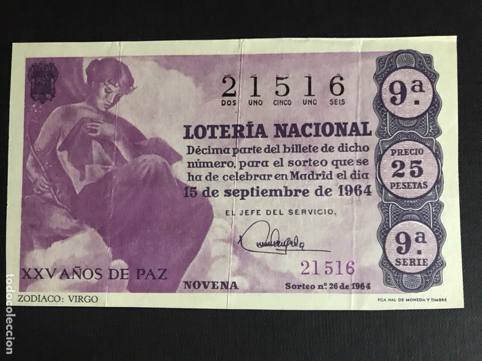 National Spanish Lottery: Loteria A&ntilde;o 1964 sorteo 26