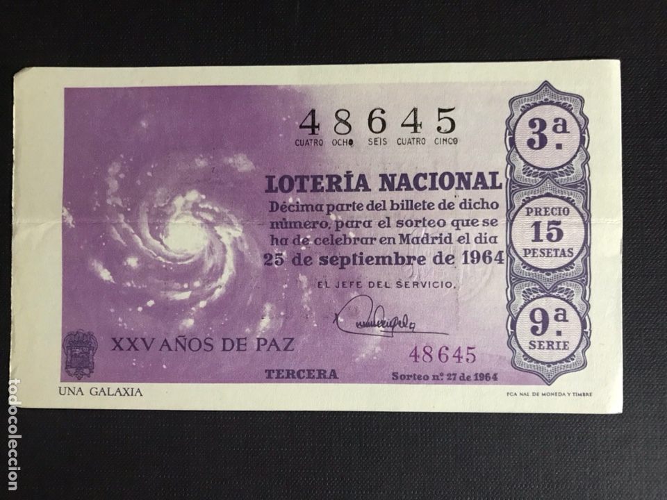 Nationale spanische Lotterie: Loteria A&ntilde;o 1964 sorteo 27
