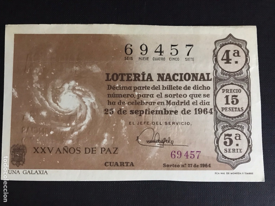 Nationale spanische Lotterie: Loteria A&ntilde;o 1964 sorteo 27