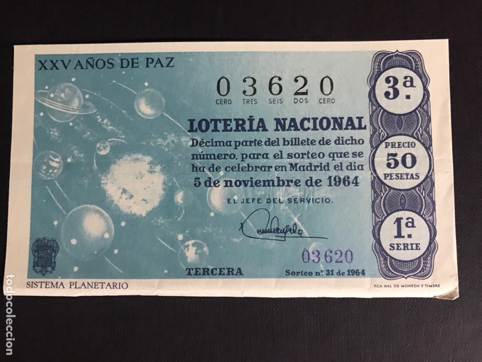 National Spanish Lottery: Loteria A&ntilde;o 1964 sorteo 31