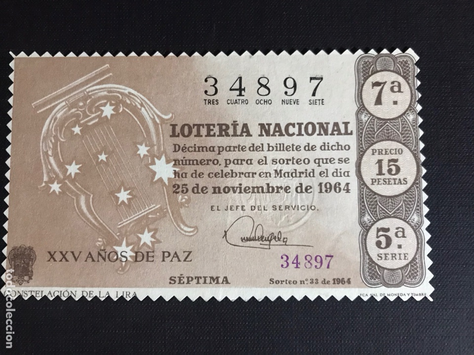 Loterie Nationale: Loteria A&ntilde;o 1964 sorteo 33