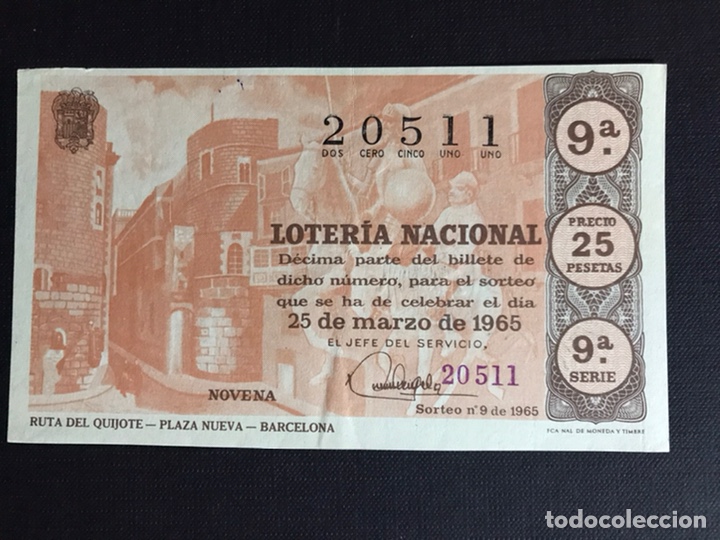 National Spanish Lottery: Loteria A&ntilde;o 1965 sorteo 9