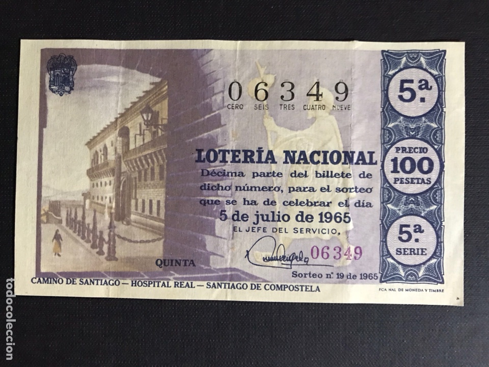 National Spanish Lottery: Loteria A&ntilde;o 1965 sorteo 19