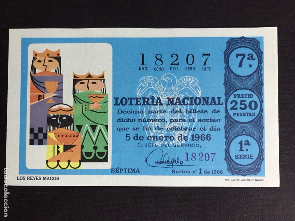 National Spanish Lottery: Loteria A&ntilde;o 1966 sorteo 1
