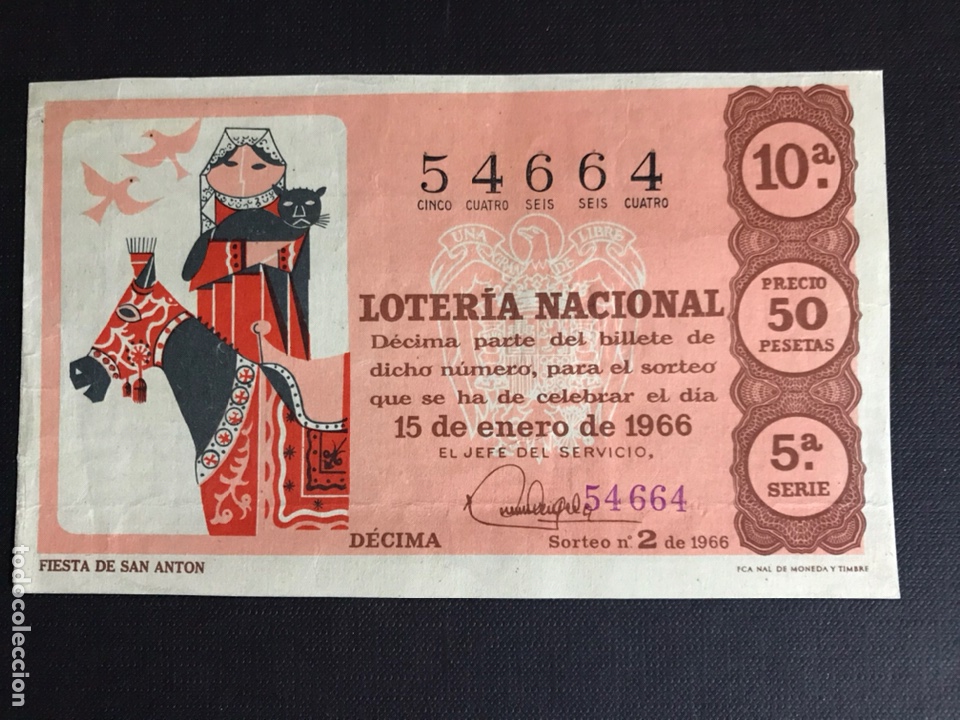 Nationale spanische Lotterie: Loteria A&ntilde;o 1966 sorteo 2