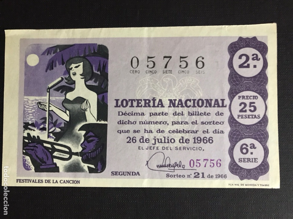 National Spanish Lottery: Loteria A&ntilde;o 1966 sorteo 21