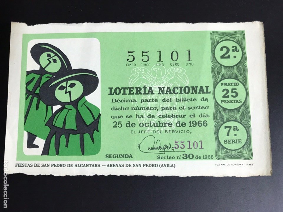 Nationale spanische Lotterie: Loteria A&ntilde;o 1966 sorteo 30